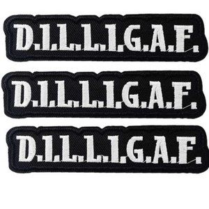 NEW 3-PACK FUNNY NOVELTY PATCHES D.I.L.L.I.G.A.F.
